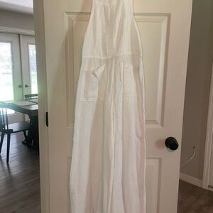 Free People White Textured Jumpsuit